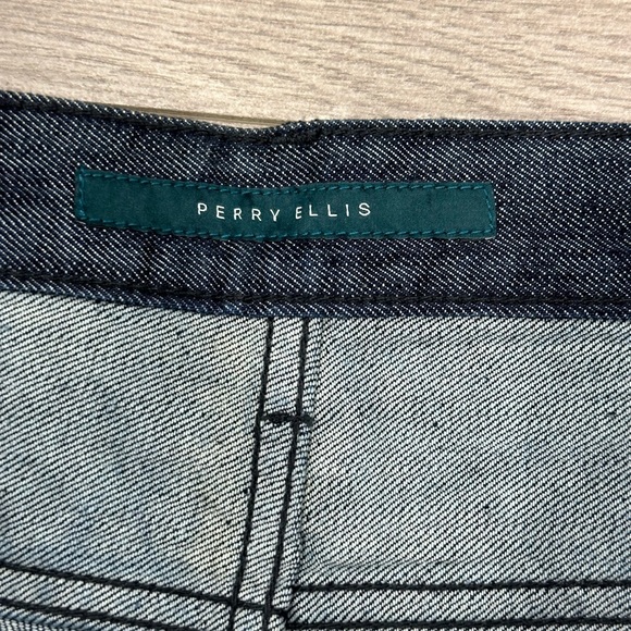 Men's Perry Ellis Jeans 36 x 32 Pants Dark Navy Blue Cotton Straight Denim NWT - Picture 8 of 10